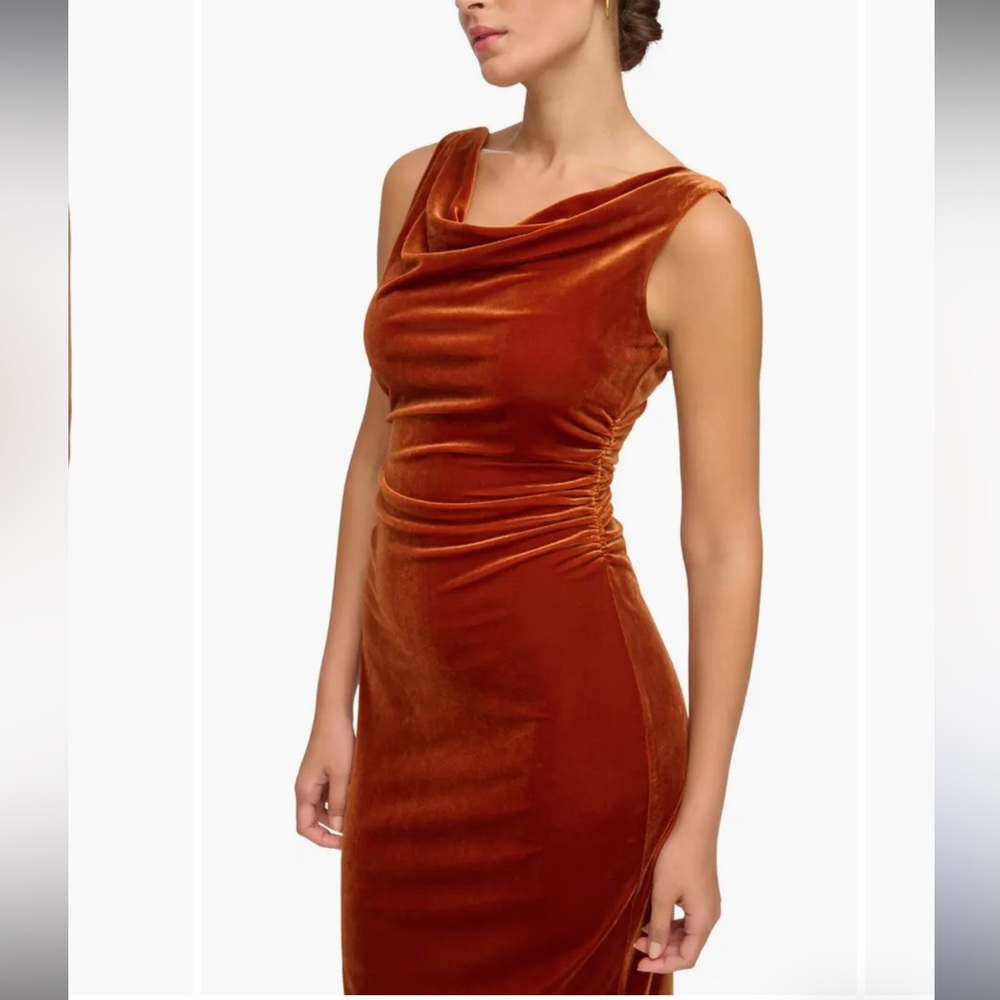 Cowl Neck Dress - Copper